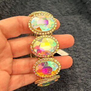 AB Stone and Gold Stretch Bracelet